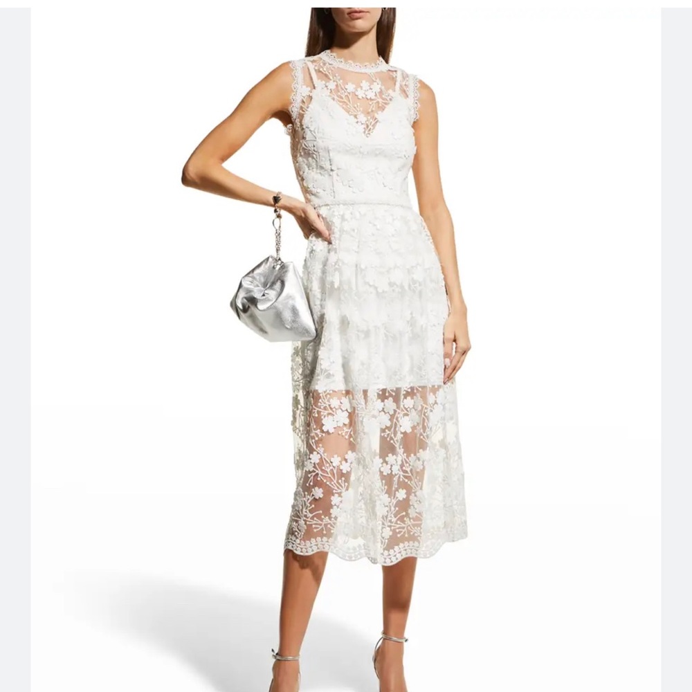 Bronx and Banco* Poppy Bridal Midi  white dress size 8